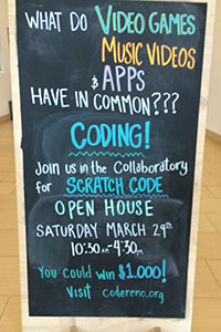 Chalkboard for open house