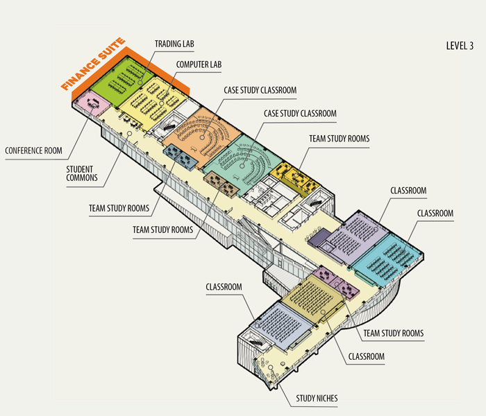 Floorplan for level 3 of the new College of Business building