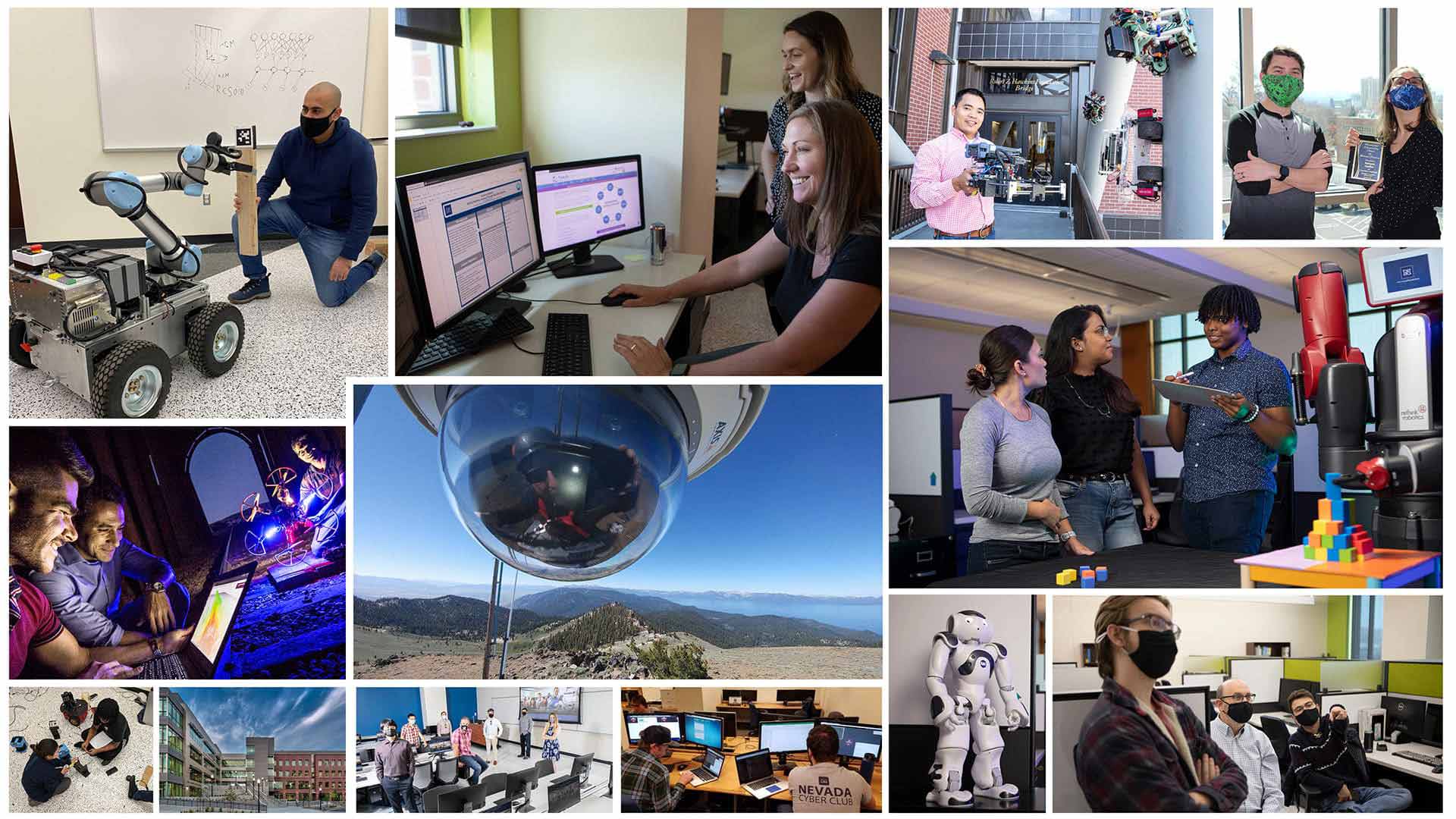 Collage of students in various computer science and engineering environments