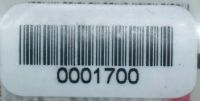 Barcode label with number below barcode