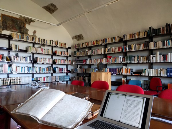 Frescos in a library in Italy