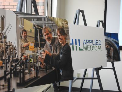 Posters on display at the announcement event