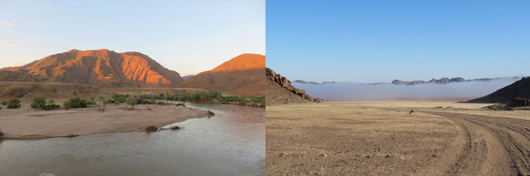 Kunene River and Foggy landscape