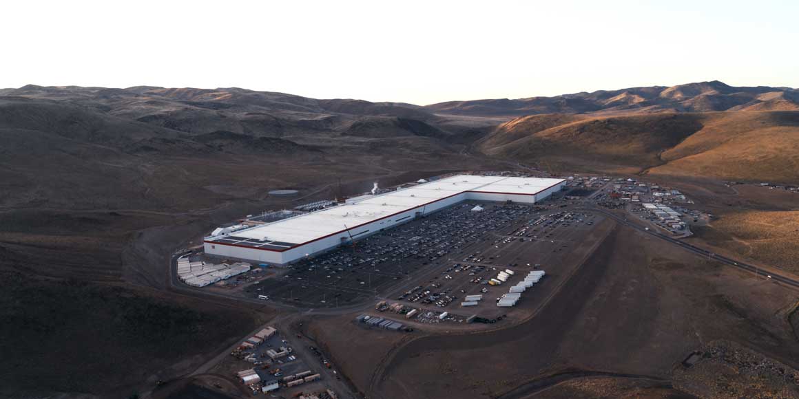 An above shot of the Gigafactory.