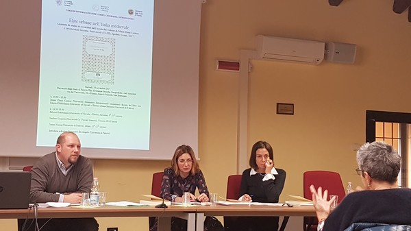 Ned Schoolman, Maria Elena Cortese, and Irene Barbiera listen to a question from Cristina La Rocca (Photo. Giorgia Vocino)