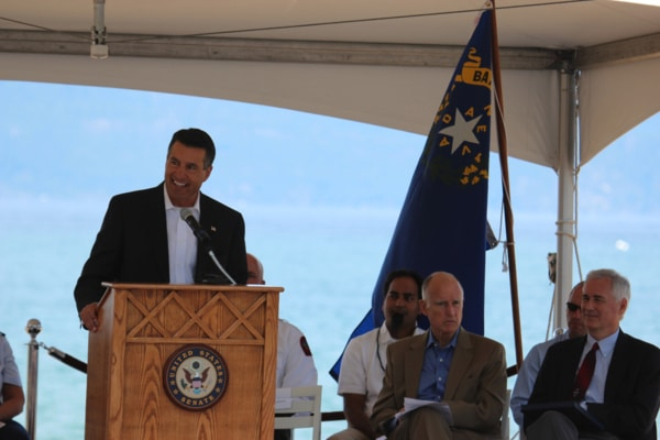 Governor Brian Sandoval speaking at the Tahoe Summit