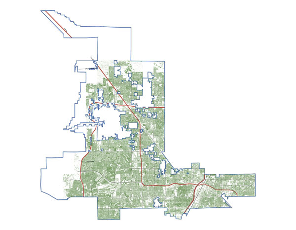 Tree coverage map