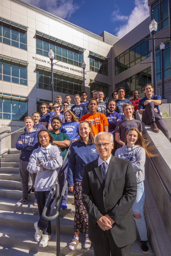 Manos on engineering building steps with students