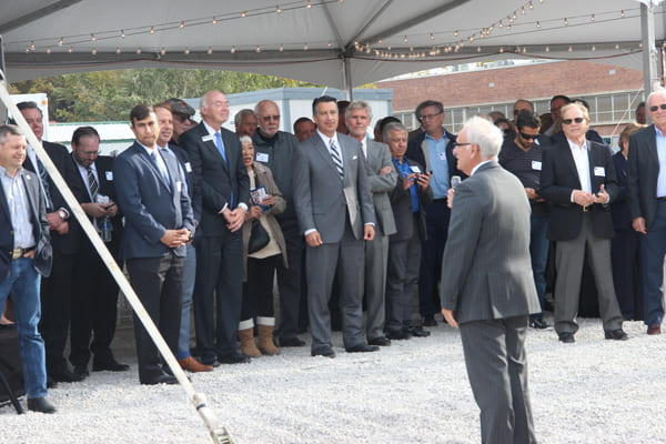 Dean Manos Maragakis at the groundbreaking ceremony