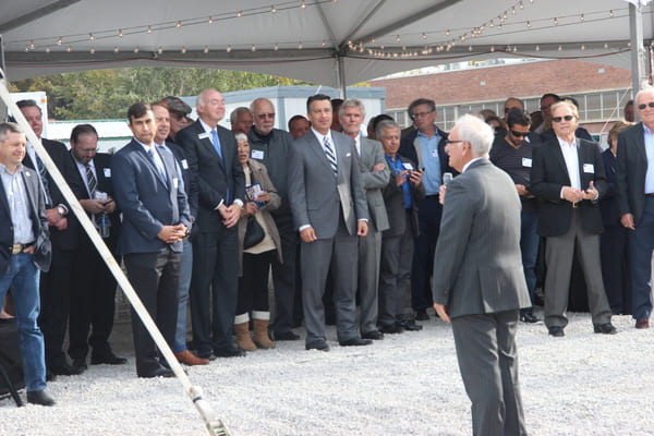 Dean Manos Maragakis at the groundbreaking ceremony 