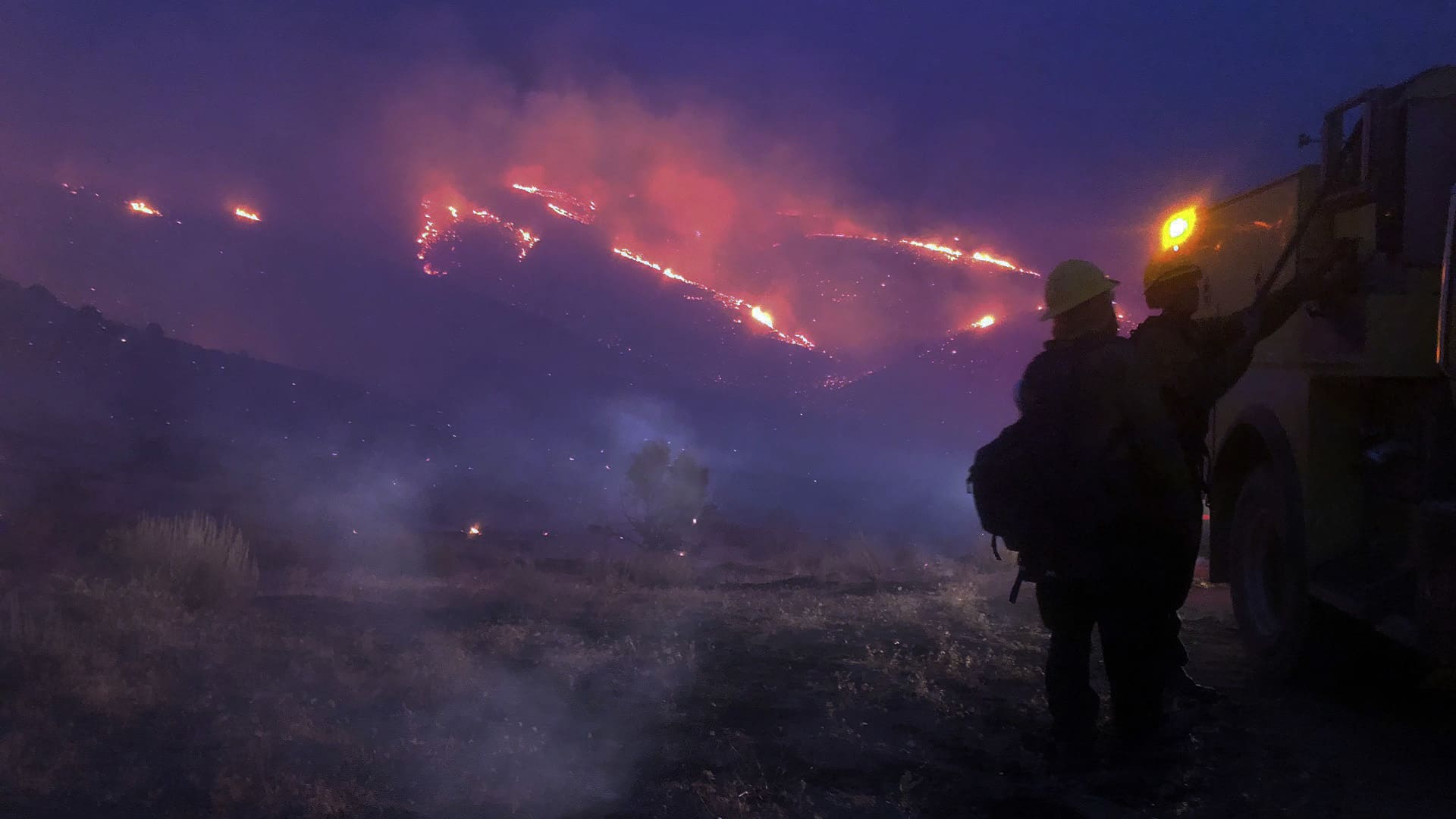 Perry fire hill burning