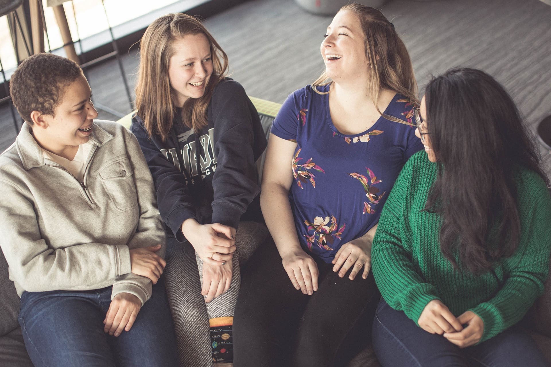 WiSE students laughing in Great Basin Hall