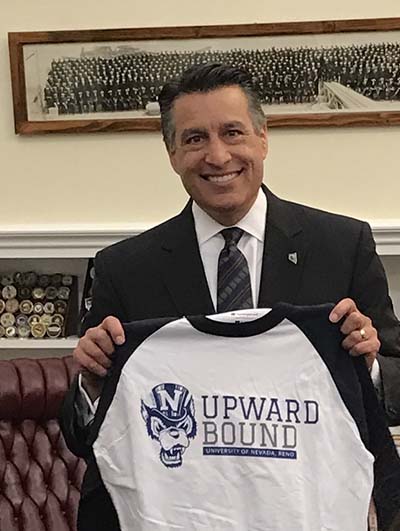 Governor Brian Sandoval with Upward Bound Tshirt