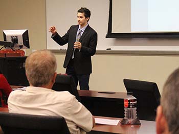 Alberto Nava presents at McNair Research Symposium