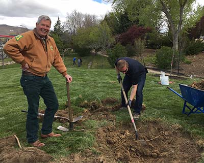 John Christopherson and Marty Sillito Arbor Day 2017 John Christopherson with NV Division of Forestry and Marty Sillito with UNR Grounds Services plant a tree on Arbor Day 2017