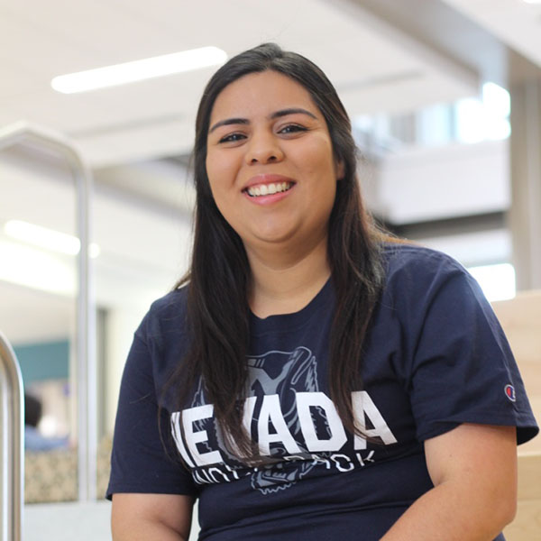 Liz Ramirez poses in a common area