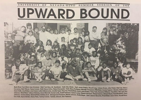University of Nevada, Reno Summer Session of 1988 Upward Bound Newspaper Article