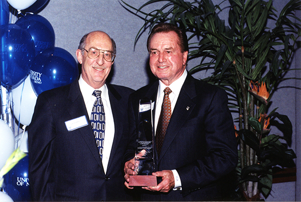 Joe Crowley and Bill Raggio standing together at awards ceremony