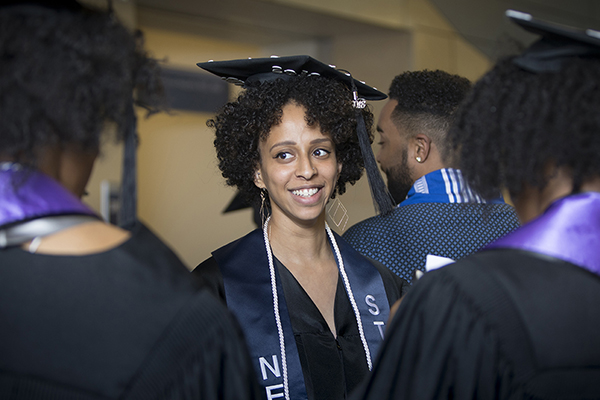 Proud students gathered at the African Diaspora Graduate Celebration