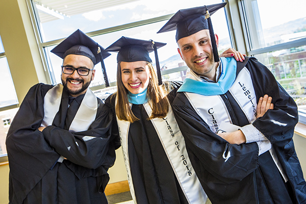 Graduates posing at the Latinx Graduate Celebration