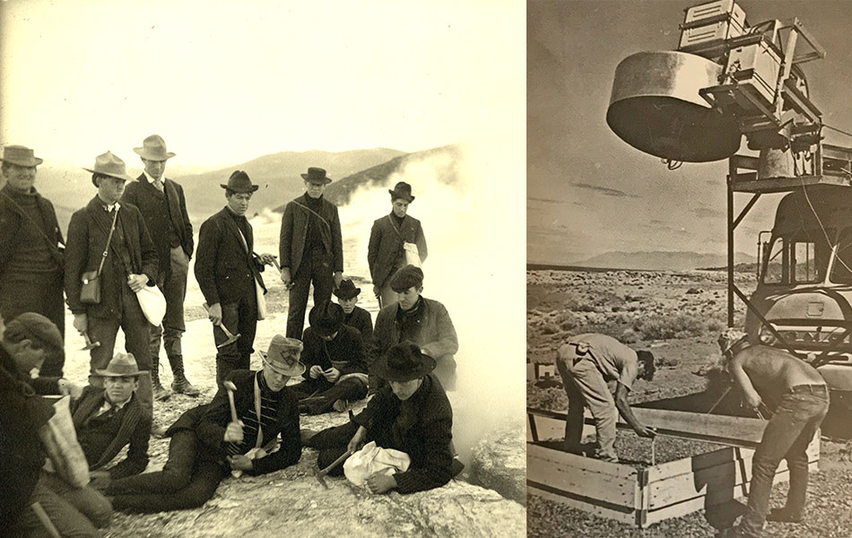 two old photos of geology classes