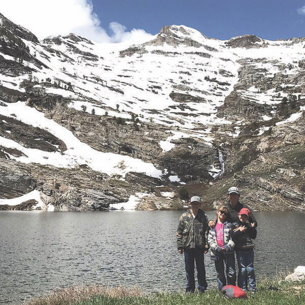 Jamie and her children, Logan, Ava, and Bo, near Angel Lake