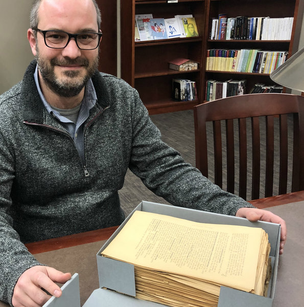 Basque Librarian Arrieta Barro with the shoshone mike manuscript