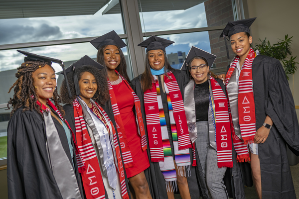 Proud students gathered at the African Diaspora Graduate Celebration