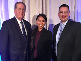 Sterling Franklin, Janelle Tayam and Frederick Steinmann posing together on stage.