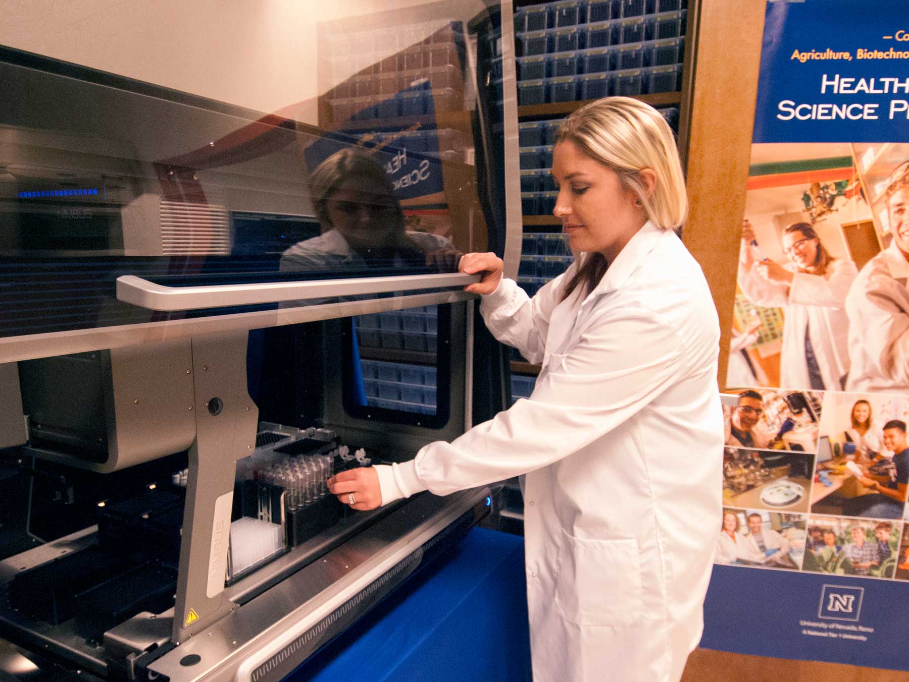 Biochemist conducting research