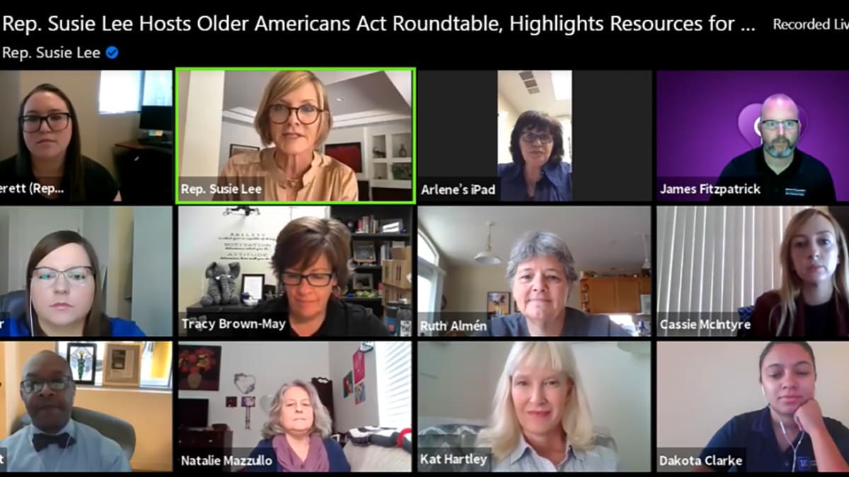 Screenshot of the Facebook Live rountable participants, featuring Representative Lee and Extension's Natalie Mazzulo and Dakota Clarke
