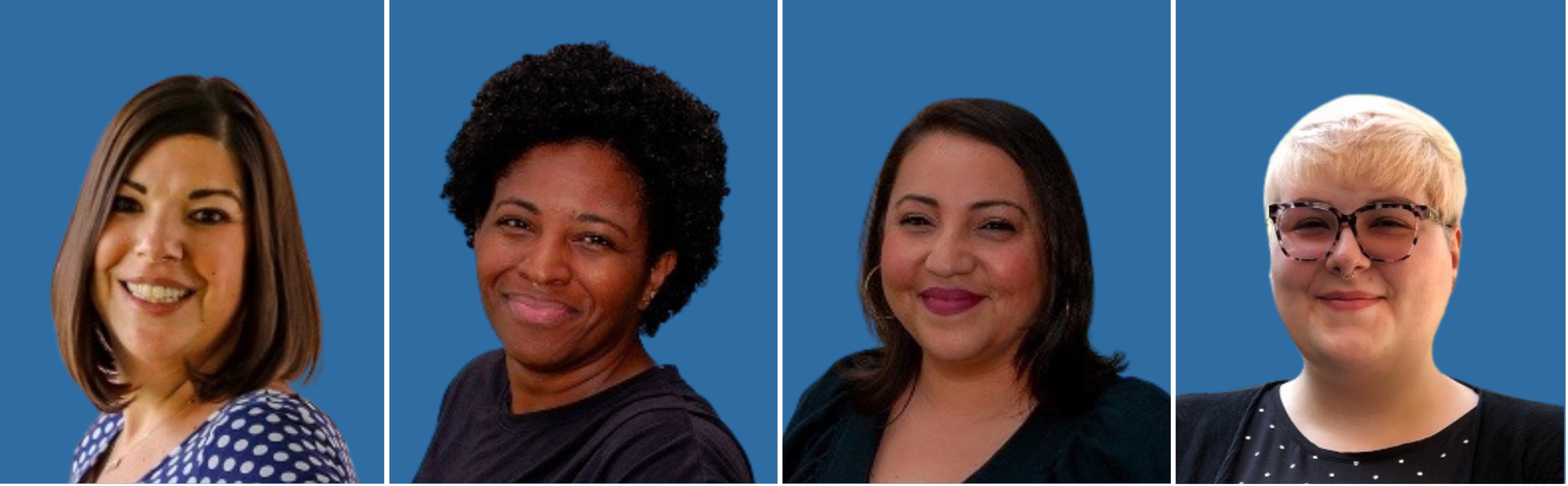 Photos of four people, from left to right: Pamela Payne, Clair Thomas, Elizabeth Ornelas, and Farrah Stockett.