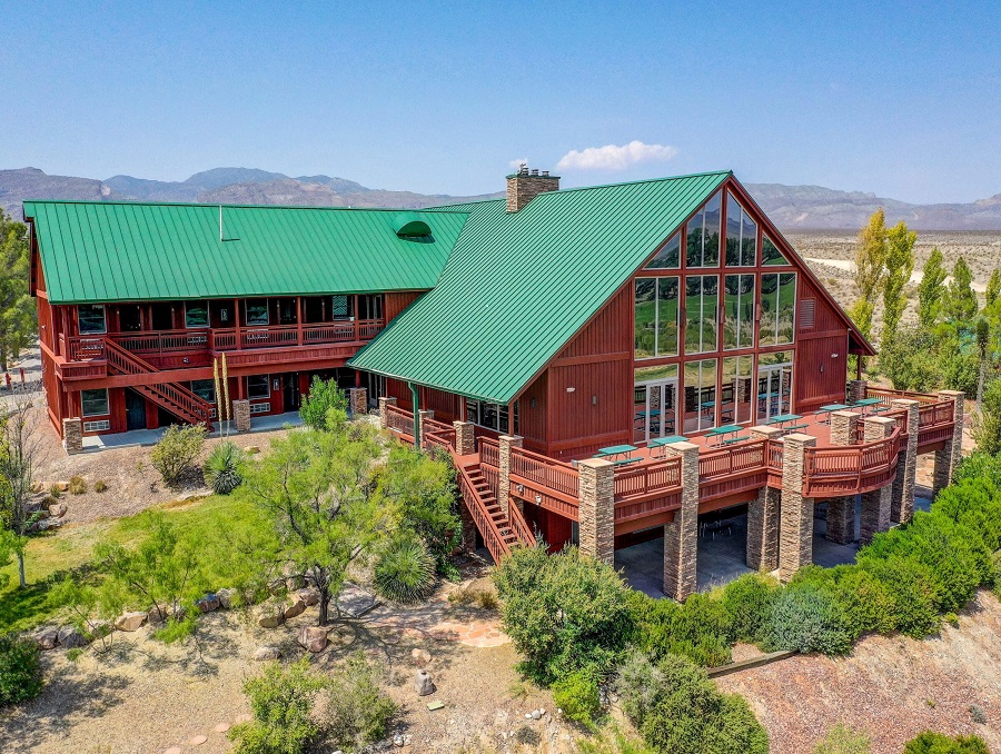 Outdoor arial view of the 4-H Camp & Learning Center main building.