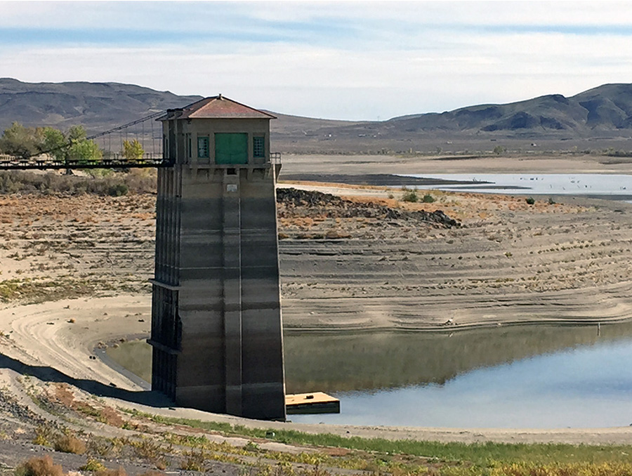 Lahontan Dam low on water.