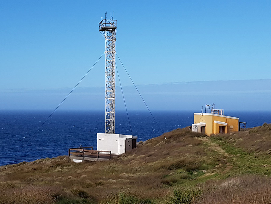 A membrane sampler station on Amsterdam Island in the Indian Ocean.