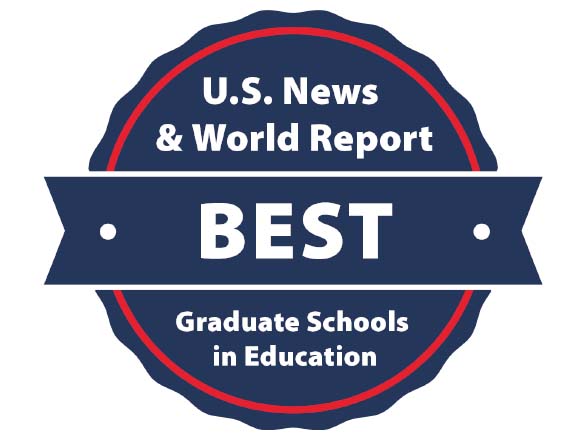 Badge that says, U.S. News & World Report Best Graduate Schools of Education