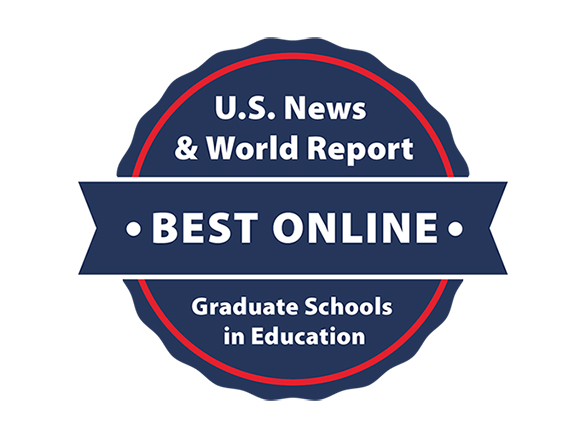 Badge that says, U.S. News & World Report Best Online Graduate Schools of Education