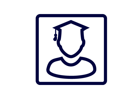 Icon of student at graduation