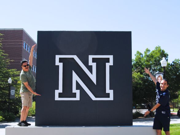 Two Path to Independence students at the N sign.