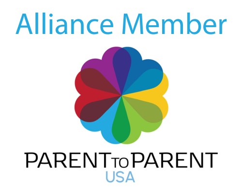Alliance Member Parent to Parent USA, image of different colored hearts in the center
