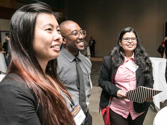 3 students at Evening with Industry