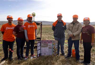 Students and advisors at the 2018 Punkin Chunkin