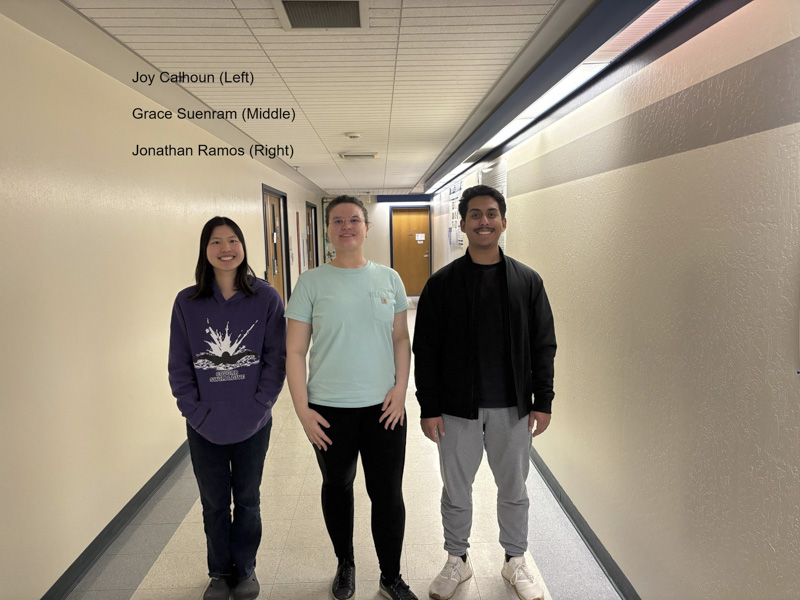 Team MSE 2, from left to right, is Joy Calhoun, Grace Suenram and Jonathan Ramos.