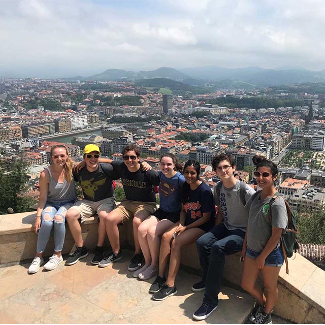 International exchange students studying abroad