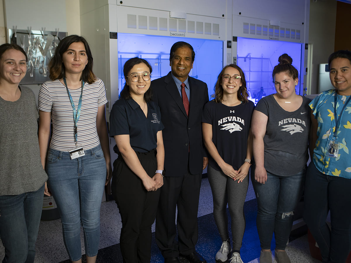 Krishna Pagilla and his students in lab