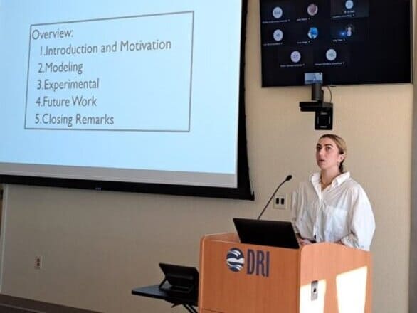 Salix presenting her thesis at the Desert Research Institute.