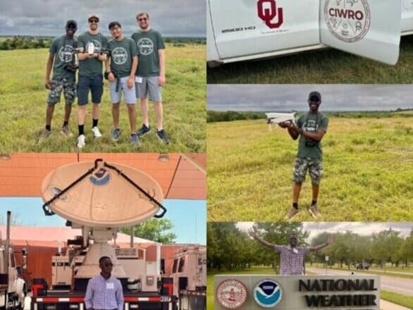 Collage of Peter Forson participating in field work activities as part of the colloquium.
