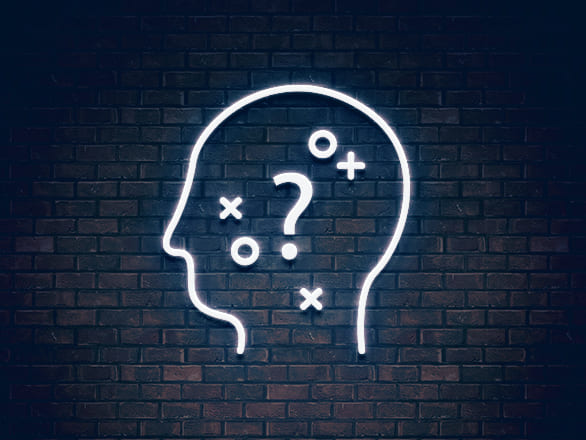Neon silhouette of a head
