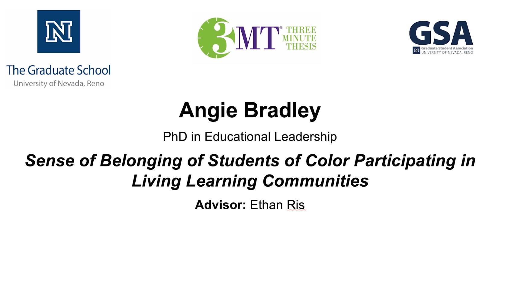 Thumbnail of Angie Bradley's title slide