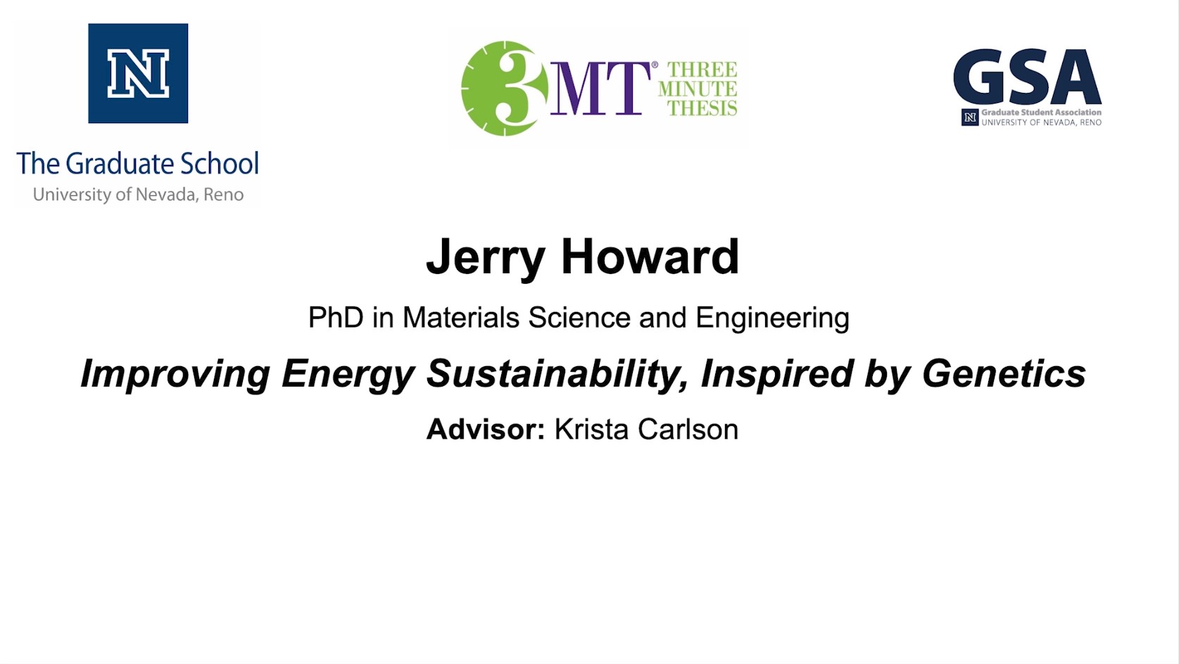 Thumbnail of Jerry Howard's title slide
